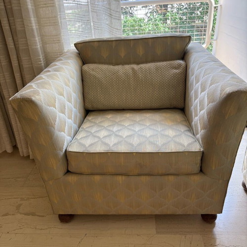 Armchairs set of 2 used classic style with geometric pattern