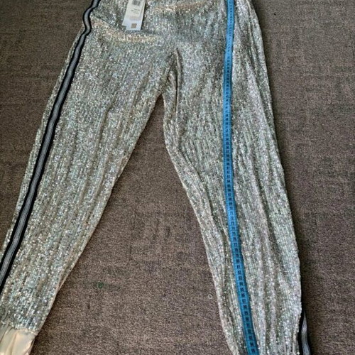 Rinascimento & Monte Cervino jacket and pants set new with silver sequins size large