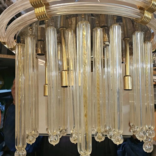 Italian Murano art deco ceiling chandelier like new