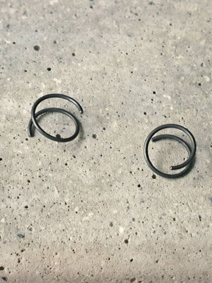 Silver Handmade Spiral Hoop Earrings Oxidized Finish