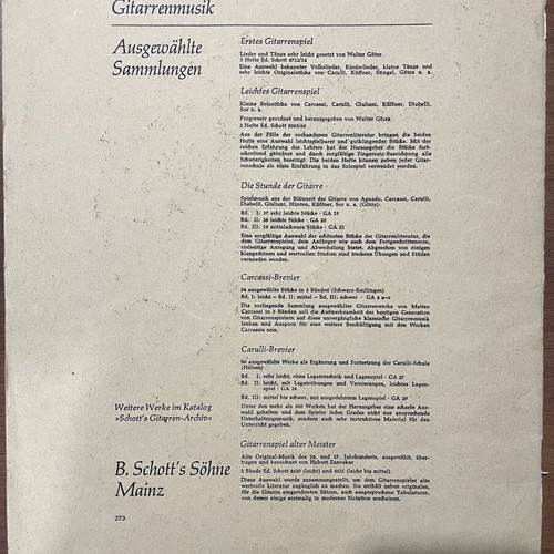Vintage sheet music Die Stunde der Gitarre by Walter Götze used