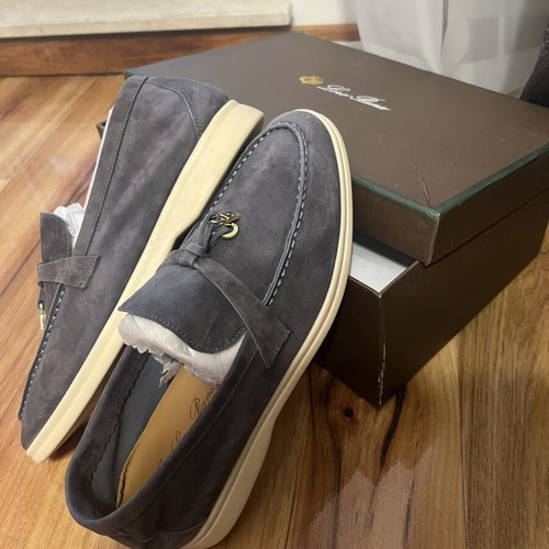 Loro Piana women's shoes like new, natural leather, size 38, blue