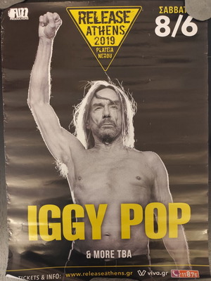 Iggy Pop αφίσα συναυλίας 8/6/2019 μεταχειρισμένη