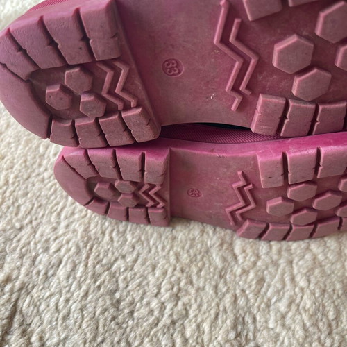 Agatha Ruiz De La Prada children's boots used, blue glitter with pink laces