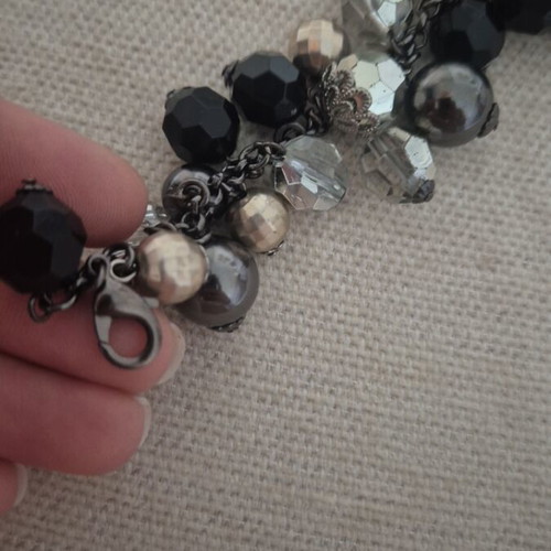 Bracelet with metal base and acrylic beads like new