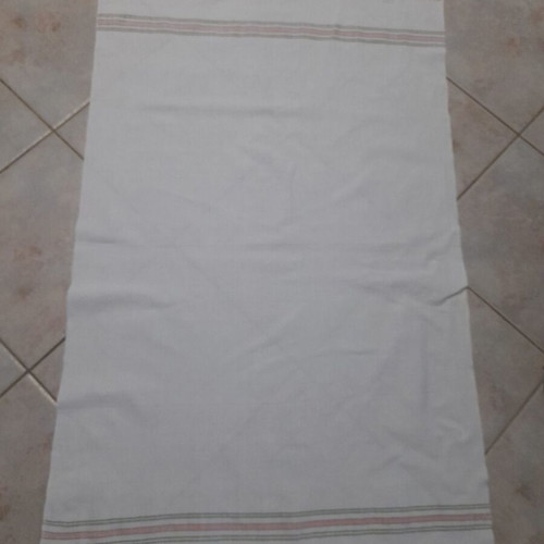 Woven handmade towel used with red and green stripes, cotton, 116x68 cm