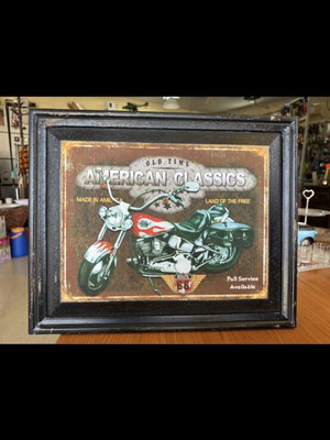 Wooden decorative wall art "American Classic" vintage style