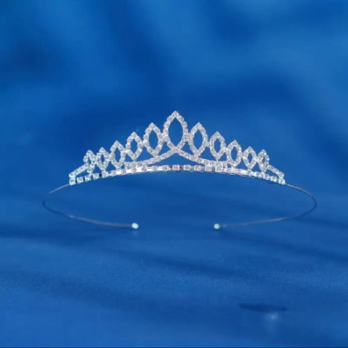 Bridal crown with crystal rhinestones silver new