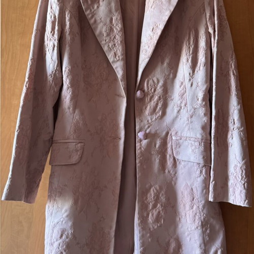 Pink jacket coat with embossed floral pattern like new