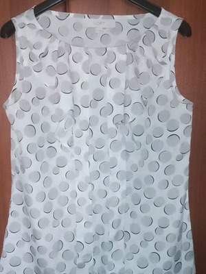 Polka dot shirt like new, white and gray