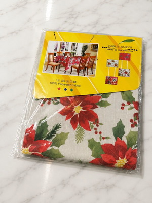 Christmas tablecloth 140x140 cm white with festive design new
