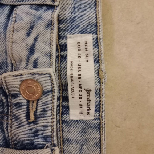Stradivarius jeans size 40 used, white and blue
