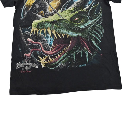 Dark Fantasy Dragon Knight Graphic T-Shirt used, size Large