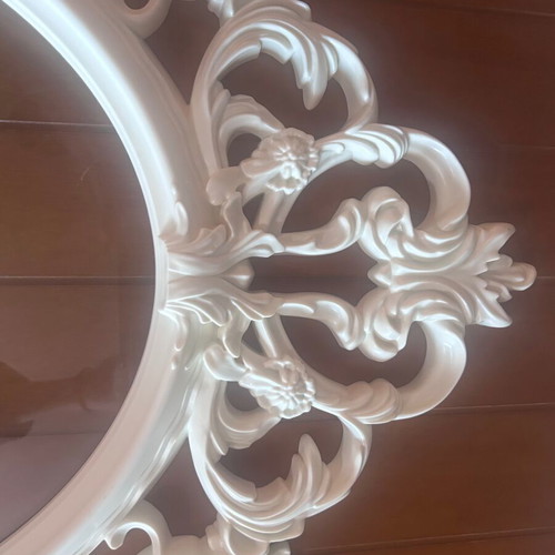Vintage oval ornate white mirror frame like new