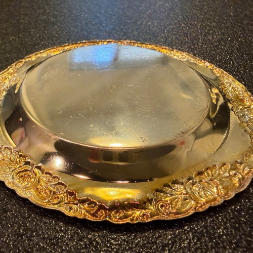 Silver-plated carved coasters like new