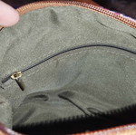Crossbody bag used multicolor fabric and leatherette