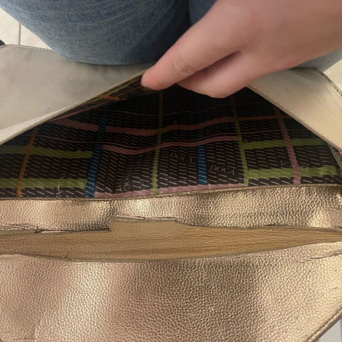 Doca envelope bag used, beige with minor repair needed