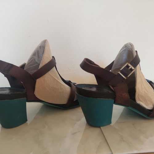 Take Me leather sandals used, blue and brown, size 37