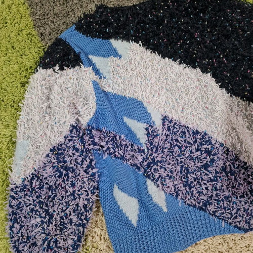 Vintage women's cardigan new, size M/L, blue and pink