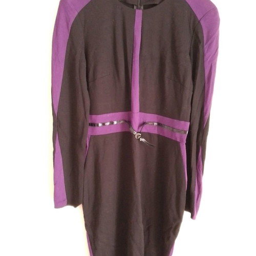 Rocco Barocco dress new, black with purple, size L