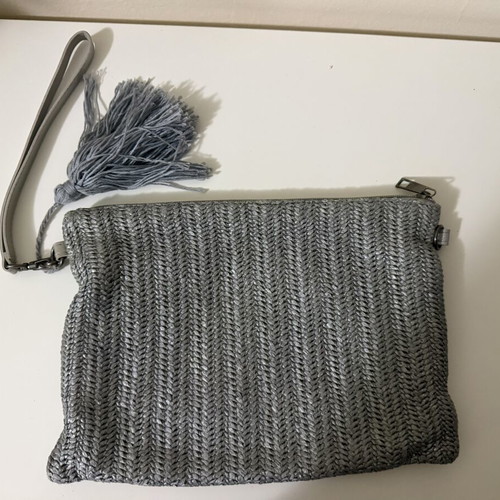 Medium-sized handbag, grey and silver