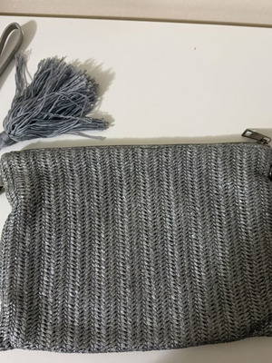 Medium-sized handbag, grey and silver