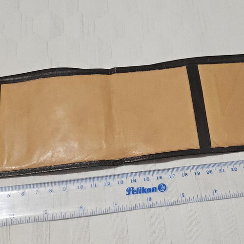 Leather promotional wallet Banco di Napoli like new, 13x8.5 cm, 30 years old