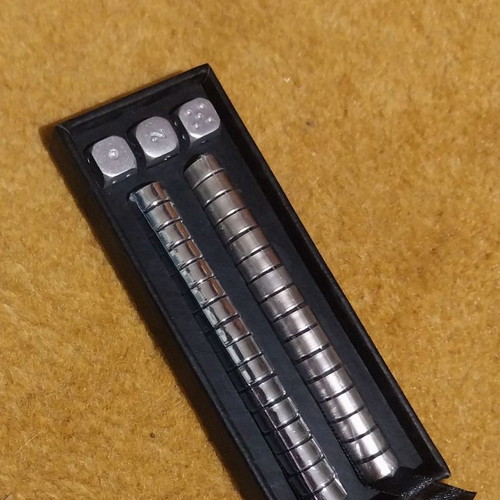 Magnetic backgammon in leather case new, 13x12.5 cm