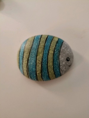 Hand-painted sea stone fish new