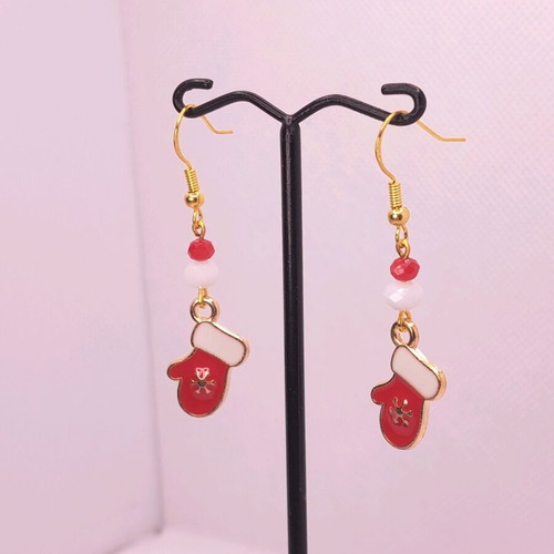 Handmade Christmas earrings new with crystals