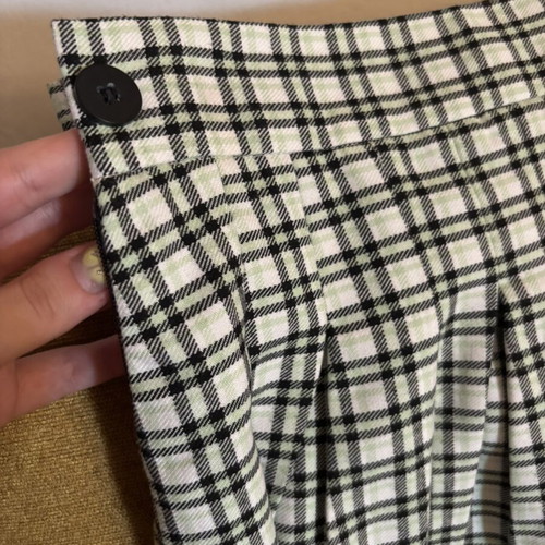 Plaid skirt like new, Bershka, size S, pistachio green