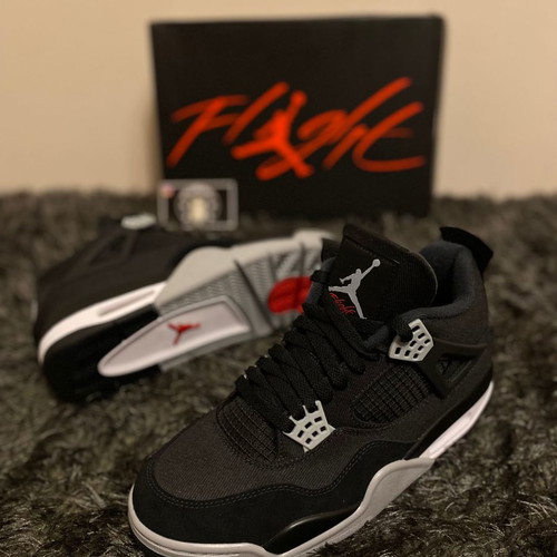 Jordan 4 Retro Black Canvas used, size 42.5