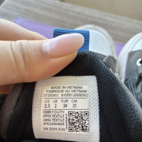Converse All Star kids sneakers size 34, grey white blue