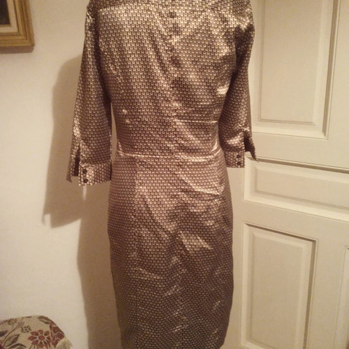 zara gold button dress Valery Latex Dress (Gold)