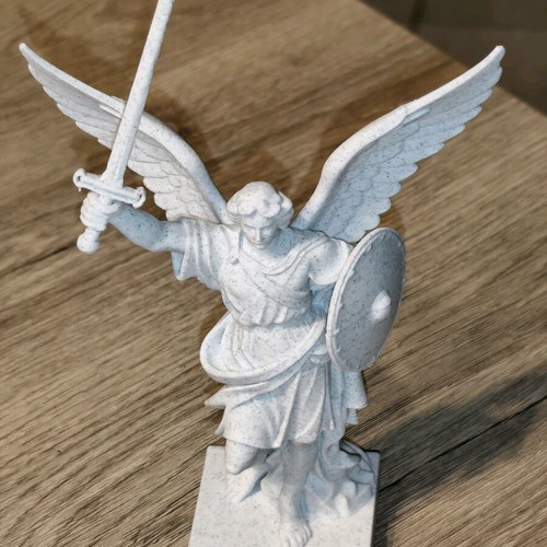 3D Printed Archangel Michael Statue New with Marble Look