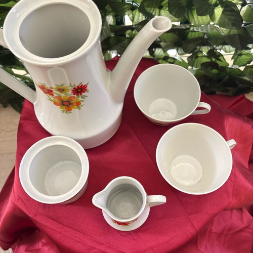 Vintage Schirnding porcelain coffee set new with coffee pot and cups