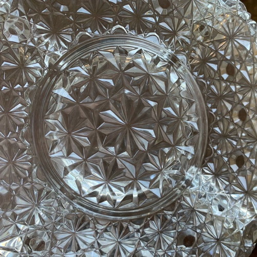 Glass serving platter for nuts new, 26 centimeters