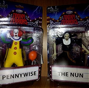 2x NECA Toony Terrors φιγούρες ΙΤ Pennywise & The Nun, πακέτο Ολοκαίνουργια!