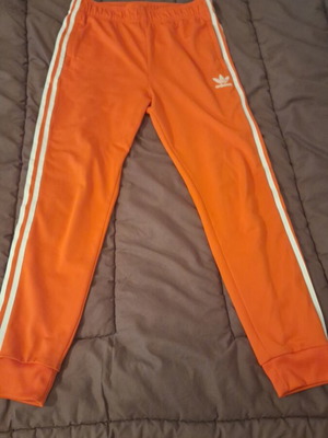 Φόρμα Adidas αγόρι πορτοκαλί με λευκές ρίγες 164cm μεταχειρισμένη