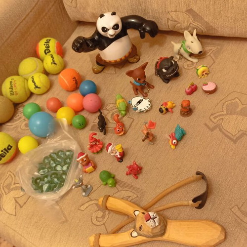 Kids Toys Used Mixed Set Including Kung Fu Panda, Shopkins, Kinder, Marbles