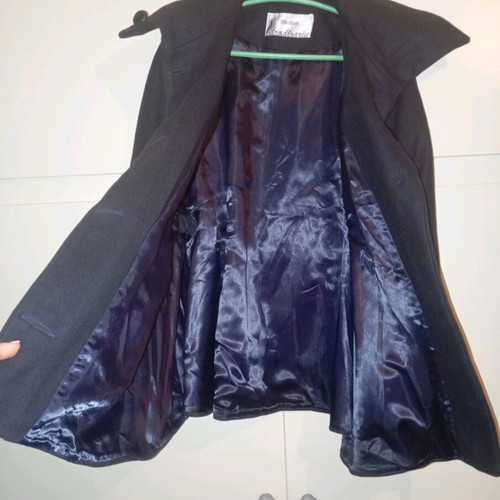 Stradivarius cape dark blue M-XL like new, 80% wool