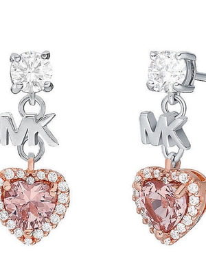 Обеци Michael Kors сърце, нови, розови и сребристи