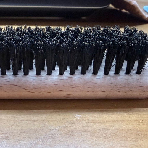 Wooden brush medium hardness new for hair and shoes