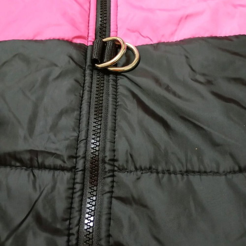 Dog waterproof jacket like new, black with pink