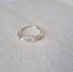Handmade fidget ring with wire and plastic beads made to order, silver