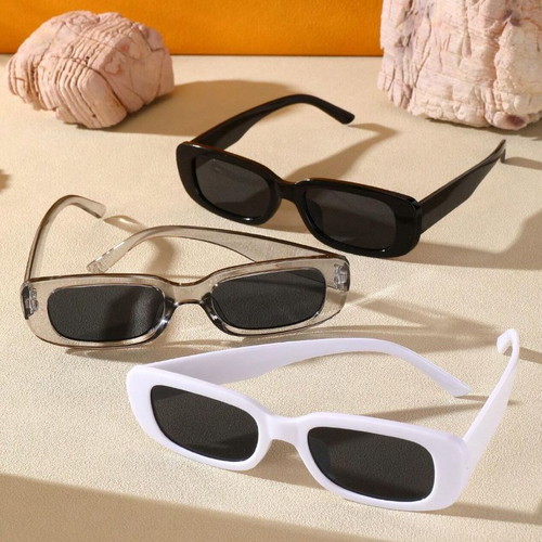 Set of 3 vintage sunglasses new, black, white, transparent
