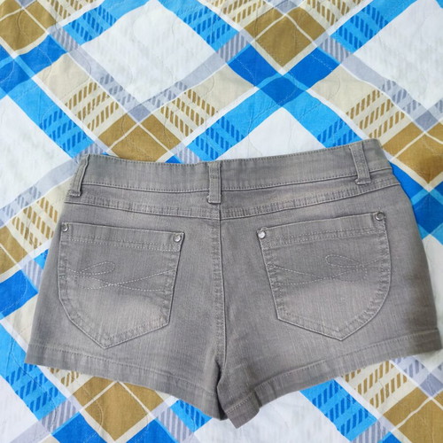 Low-rise Gray Denim Shorts Co