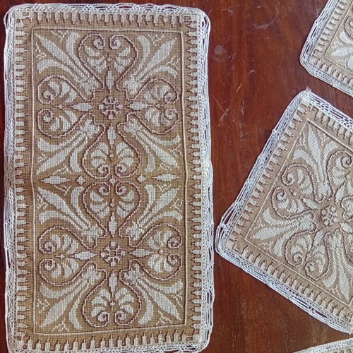 Handmade embroidered table linens set