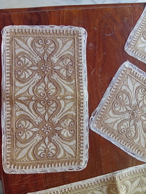 Handmade embroidered table linens set