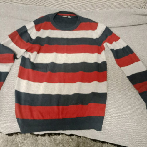 Men's pullover used medium 38/40 striped multicolor